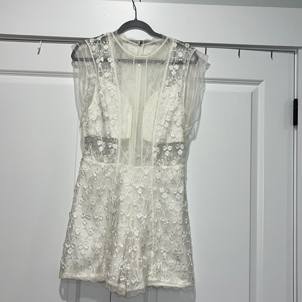 Alexis White Lace Romper - Size L
